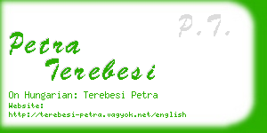 petra terebesi business card